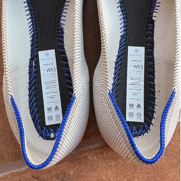 Rothy's The Point Light Gray Slip On Knit Flats size 9.5 - Picture 4 of 16